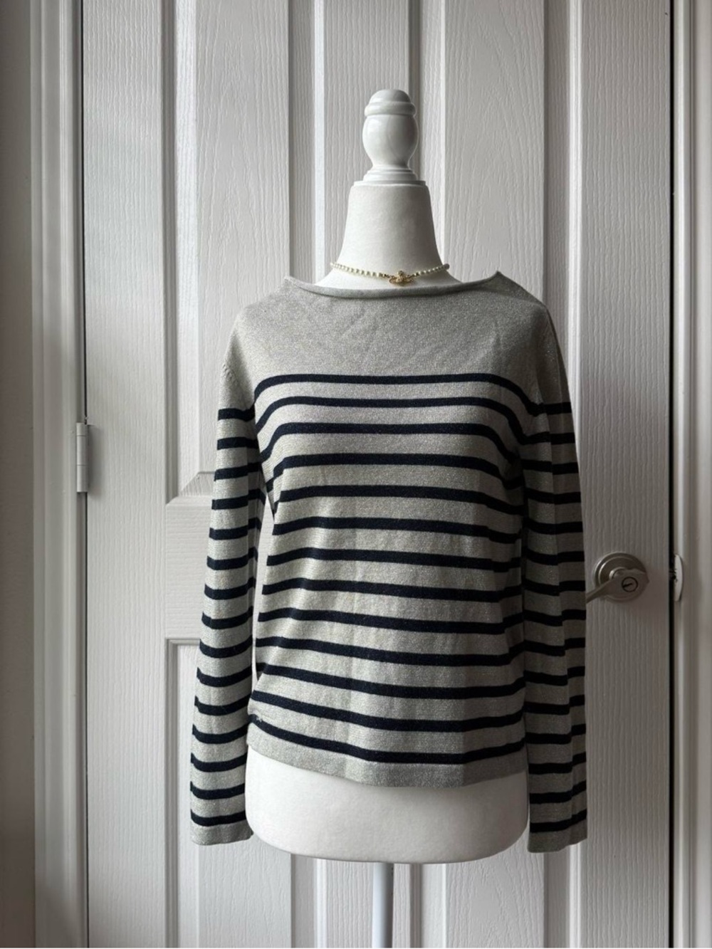 Jean Paul Gaultier Striped Sparkly Knit Lightweight Sweater Excellent Condition